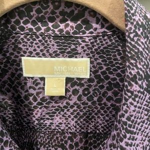MK purple and black snake print blouse